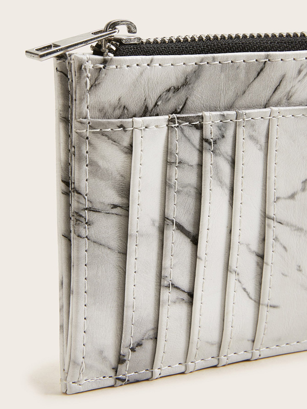 Marble Pattern Purse With Card Holder