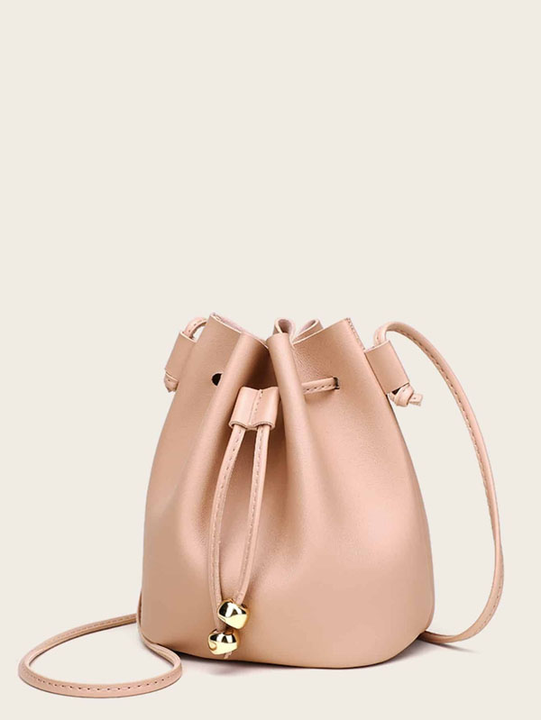 Bucket Crossbody Bag With Drawstring