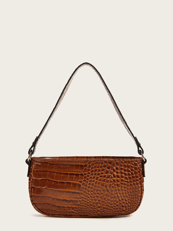 Croc Embossed Baguette Bag - Click Image to Close