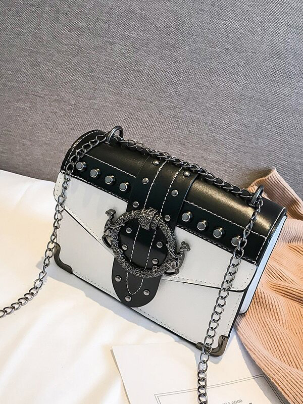 Buckle Decor Flap Chain Bag