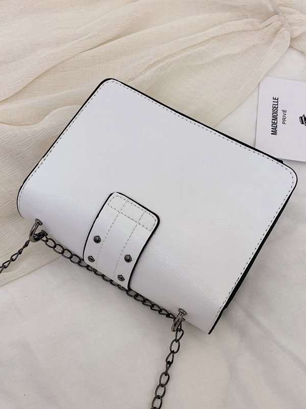 Buckle Decor Flap Chain Bag