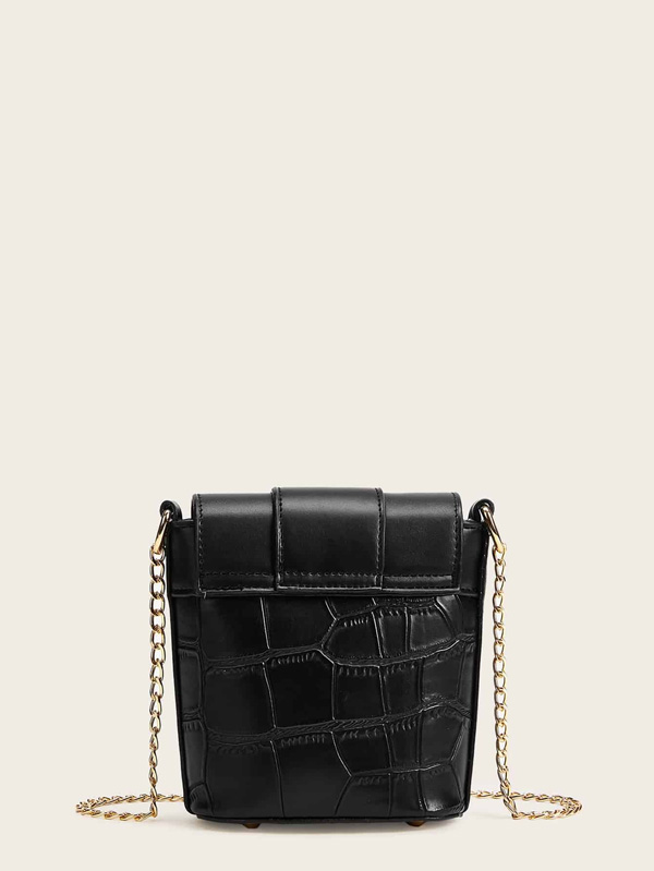 Twist Lock Chain Strap Crossbody Bag