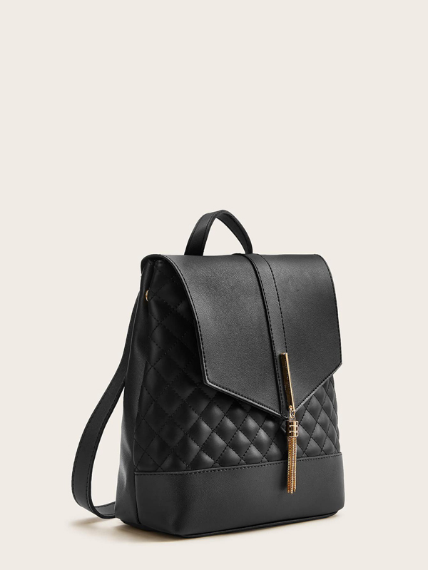 Tassel Decor Quilted Backpack