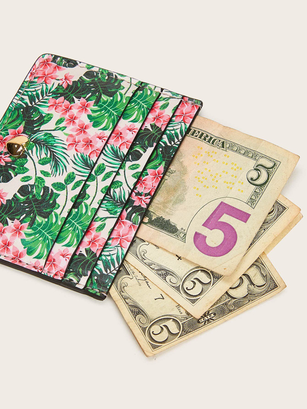 Tropical Print Card Holder