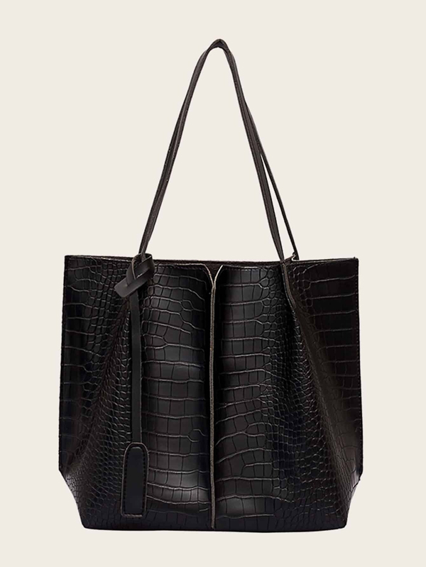 Croc Embossed Tote Bag - Click Image to Close