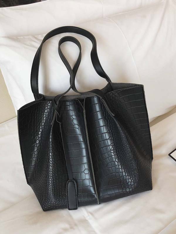 Croc Embossed Tote Bag