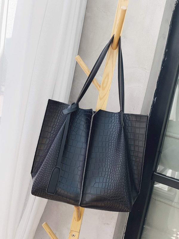 Croc Embossed Tote Bag