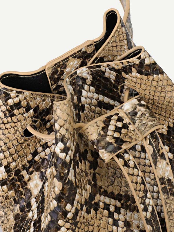 Snakeskin Pattern Drawstring Bum Bag