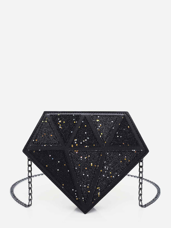 Star Glitter Detail Chain Bag - Click Image to Close