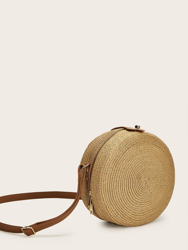 Braided Round Crossbody Bag