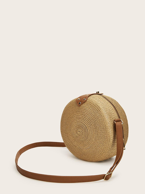 Braided Round Crossbody Bag