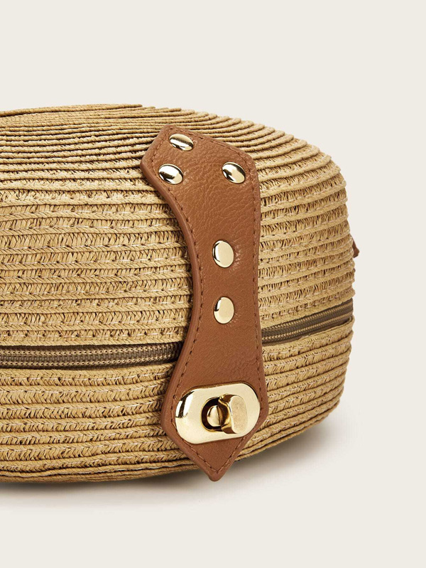 Braided Round Crossbody Bag