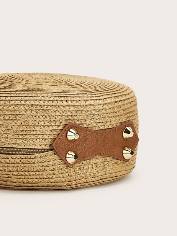 Braided Round Crossbody Bag