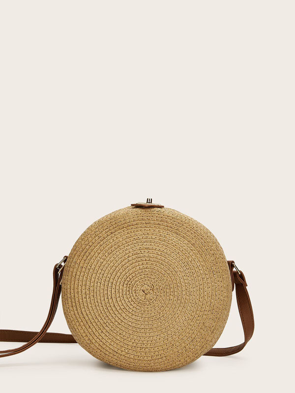 Braided Round Crossbody Bag