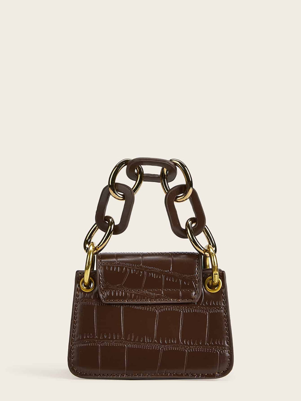 Chain Strap Flap Satchel Bag