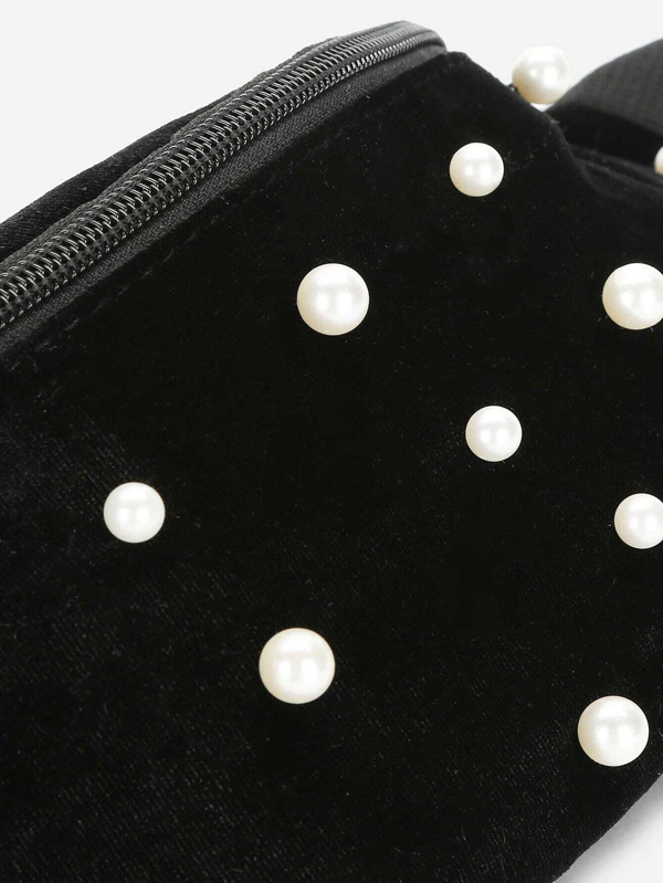 Faux Pearl Beaded Bum Bag