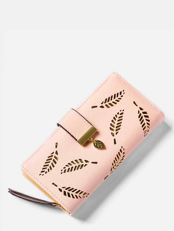 Leaf Detail Fold Over Purse - Click Image to Close