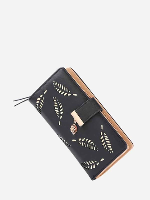 Leaf Detail Fold Over Purse - Click Image to Close