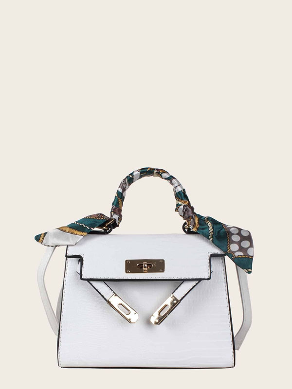 Twilly Scarf Detail Satchel Bag - Click Image to Close