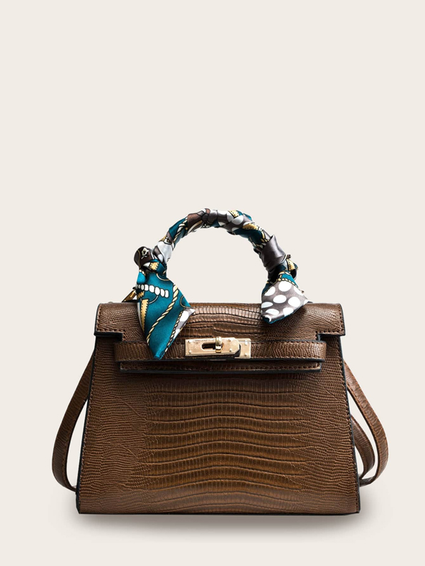 Twilly Scarf Detail Satchel Bag - Click Image to Close