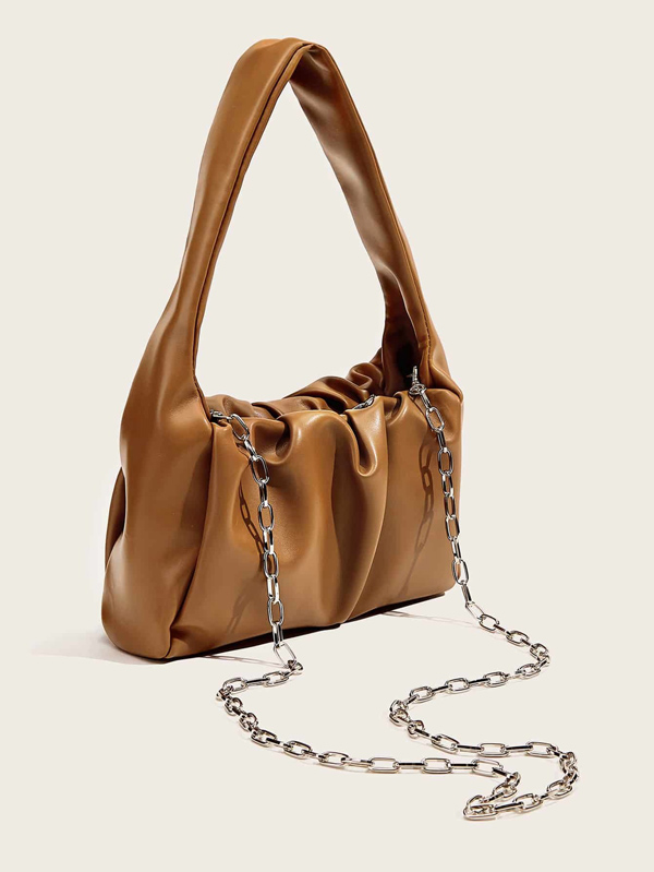 Ruched Detail Shoulder Bag