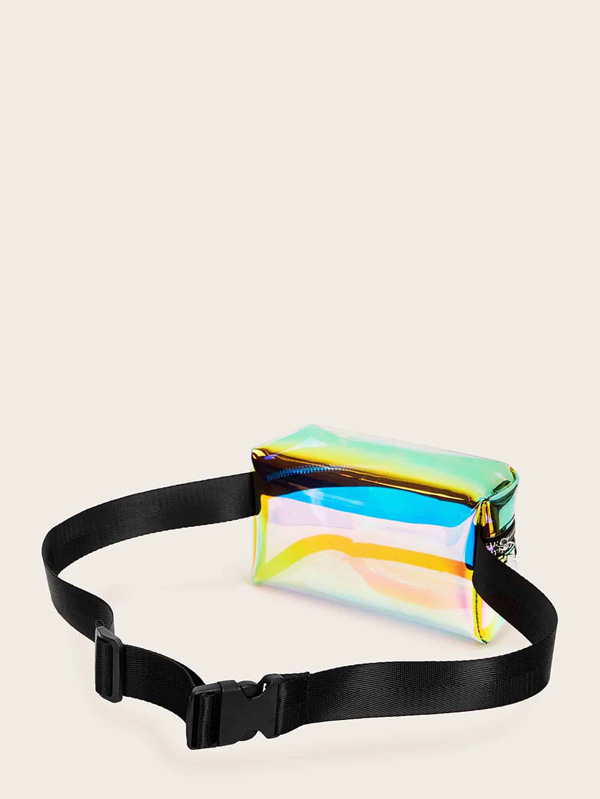 Zipper Front Iridescence Bum Bag