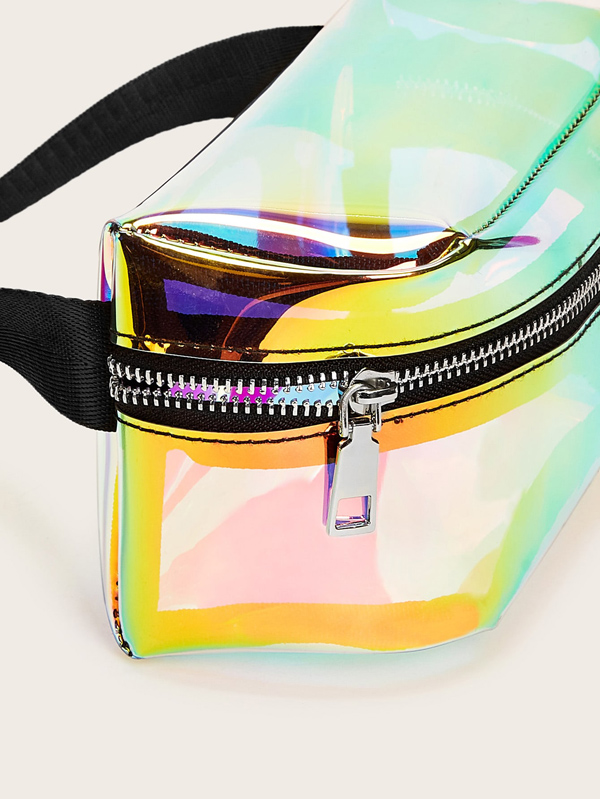 Zipper Front Iridescence Bum Bag