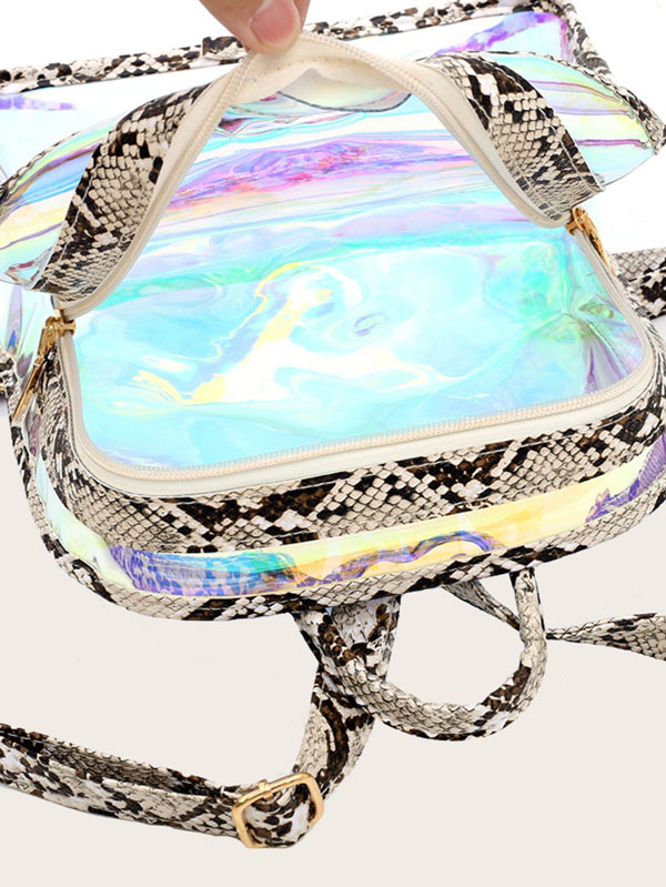 Snakeskin Strap Clear Backpack