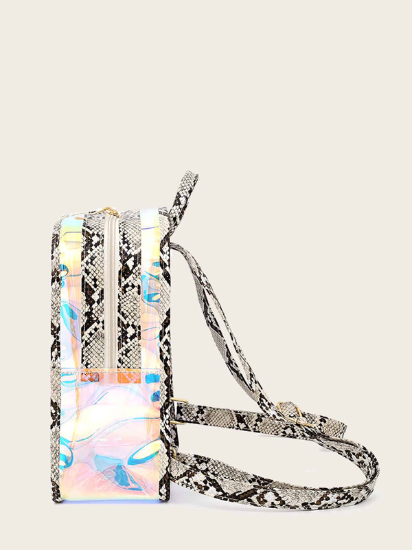 Snakeskin Strap Clear Backpack