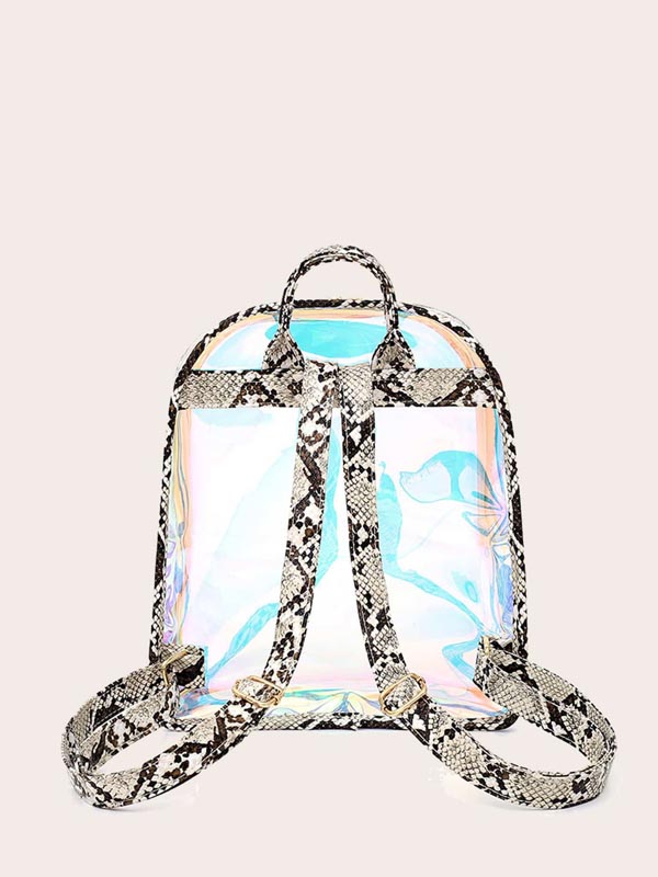 Snakeskin Strap Clear Backpack