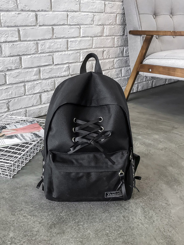 Lace Up Pocket Front Backpack