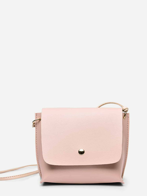 Solid Flap Crossbody Bag - Click Image to Close