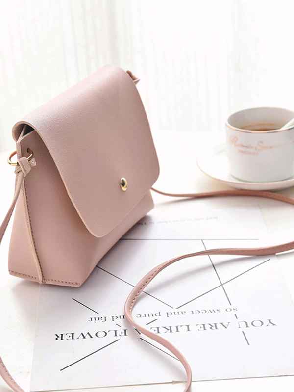 Solid Flap Crossbody Bag