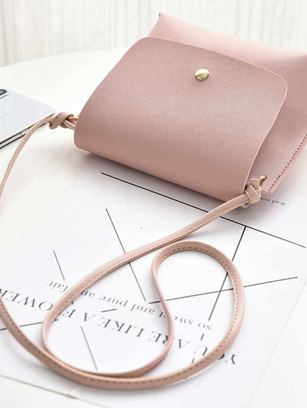 Solid Flap Crossbody Bag